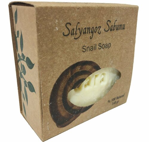 Dara Sabun Натуральное Турецкое мыло улитка для регенерации, омоложения лица и тела с маслами, Snail Soap, 140 гр.
