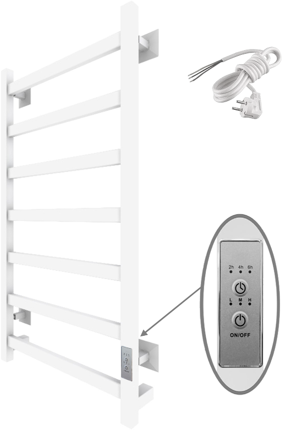 Полотенцесушитель электрический Тругор Пэк сп 20 80x40 с выключателем, белый