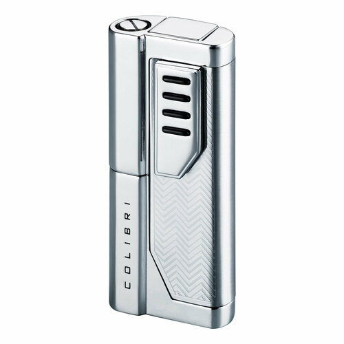 зажигалка газовая colibri eclipse silver matt Зажигалка газовая турбо Colibri OF LONDON Oscar 2 Silver & Polished Silver