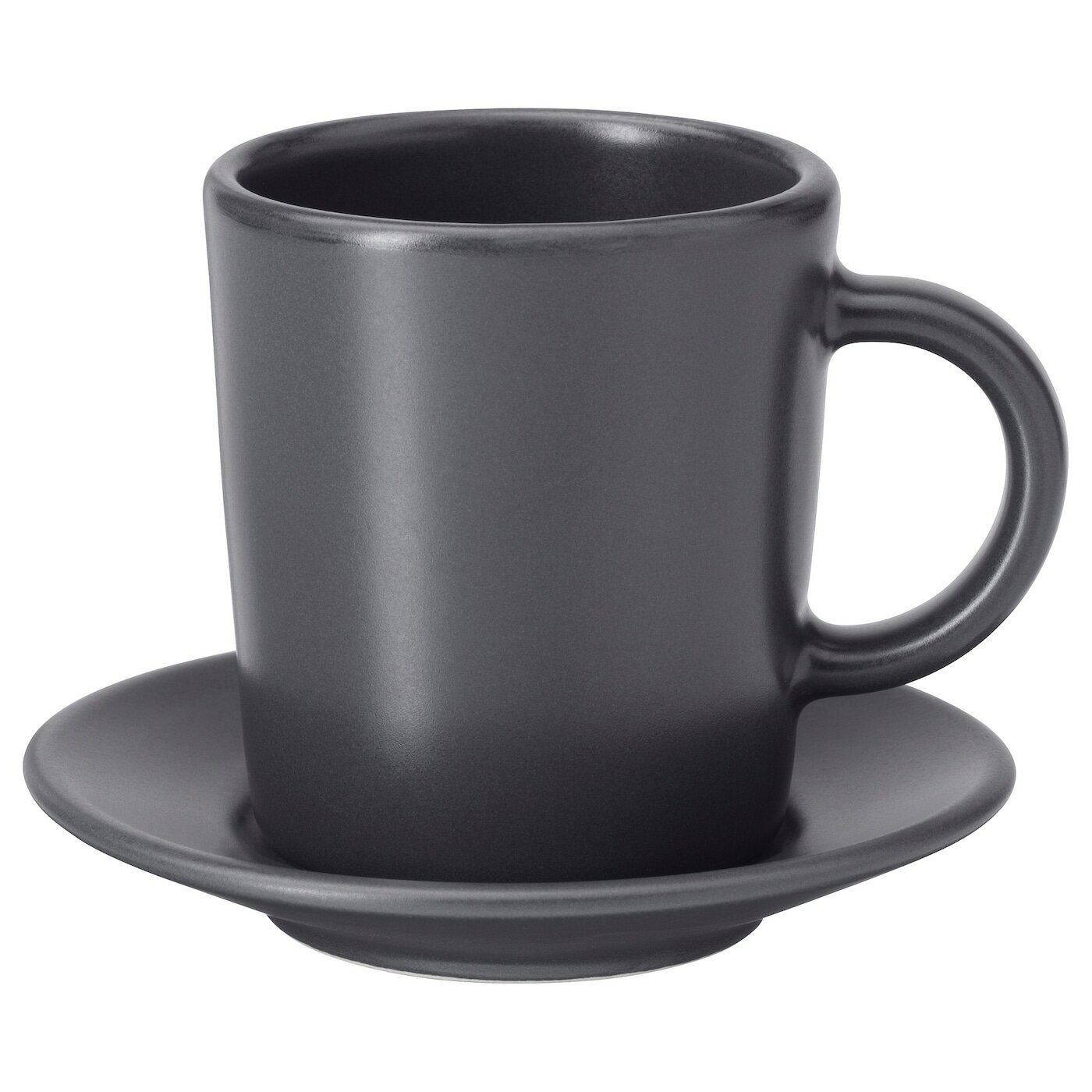 Чашка для кофе с блюдцем икеа динера, темно-серый