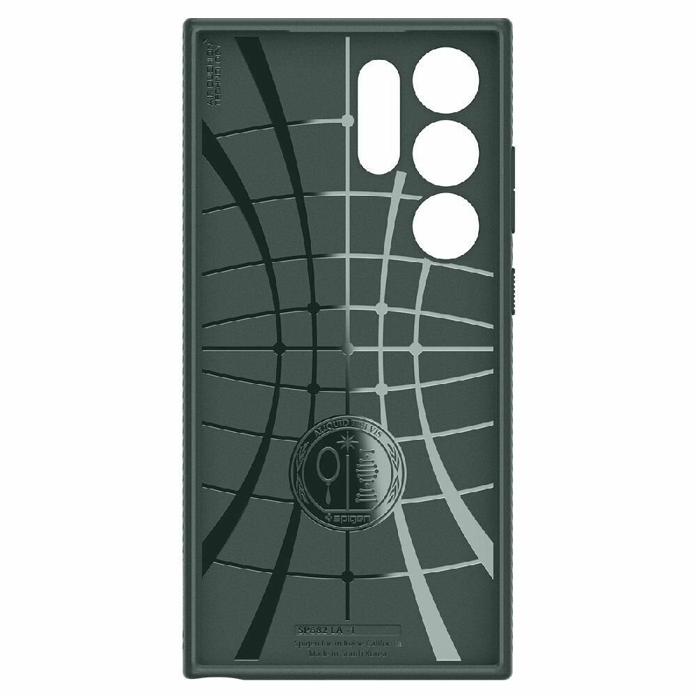 Чехол Spigen на Samsung Galaxy S24 Ultra (ACS07288) Liquid Air / Спиген чехол для Галакси С24 Ультра накладка, противоударный, с защитой камеры, зеленый — фото 1