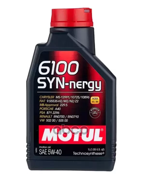 MOTUL Масло Моторное Motul 6100 Syn-Nergy 5W-40 Синтетическое 1 Л 111689