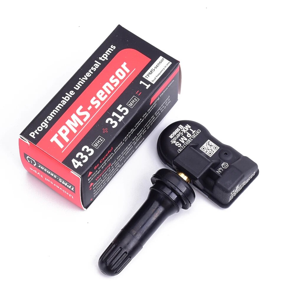 Датчики TPMS MX-сенсор 2 в 1, TPS218, металлический резиновый стержень, программируемый ввинчиваемый датчик контроля давления в шинах TS408 TS600 TS508, 1PCS Rubber