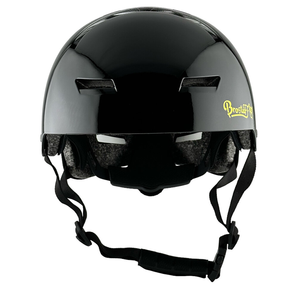 Шлем защитный для bmx велосипеда, скейтборда, самоката BroStuff diamond glossy black, размер M (55-58 см) — фото 1