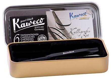 Набор для каллиграфии Kaweco CALLIGRAPHY Black "S" в жестяном футляре - фото №2