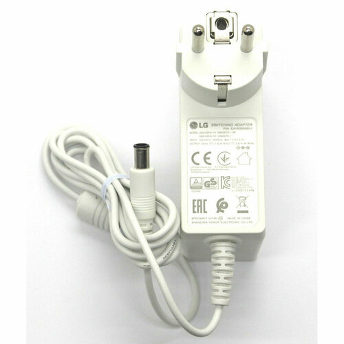 Зарядка блок питания для монитора и телевизора LG 19V 342A 65x44mm с иглой 65W LCAP40 белая 1635₽