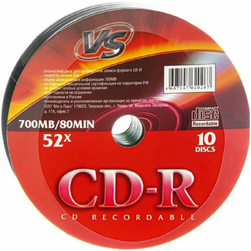фото Vs диски cd-r 80 52x shrink 10 620267
