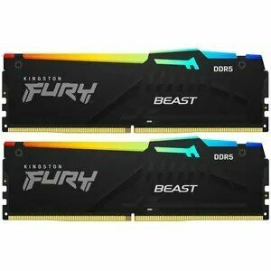 Kingston Модуль памяти 64GB 5200MT s DDR5 CL40 DIMM Kit of 2 FURY Beast RGB KF552C40BBAK2-64