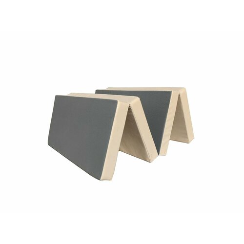 Мат гимнастический 200 х 100 х 10, складной, графит/кремовый