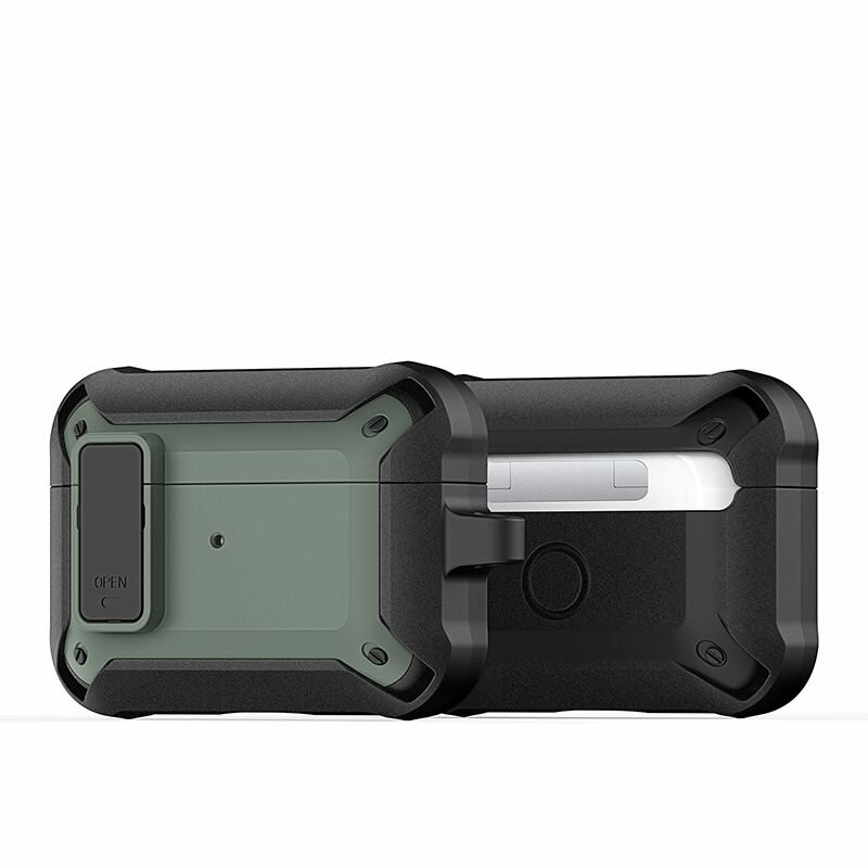 Чехол для AirPods Pro WiWU Mecha AirPods Case Black + Green — фото 1