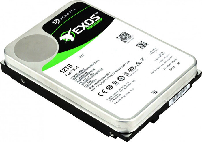 12 ТБ Жесткий диск Seagate Exos X14 - ST12000NM0008 - SATA III, 6 Гбит/с, 7200 об/мин, кэш память - 256 МБ, RAID Edition