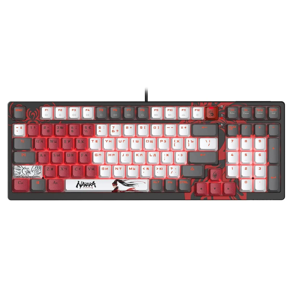 Клавиатура A4Tech Bloody S98 Naraka BLMS Plus механическая черный/красный USB for gamer LED (S98 NARAKA BLMS RED PLUS)