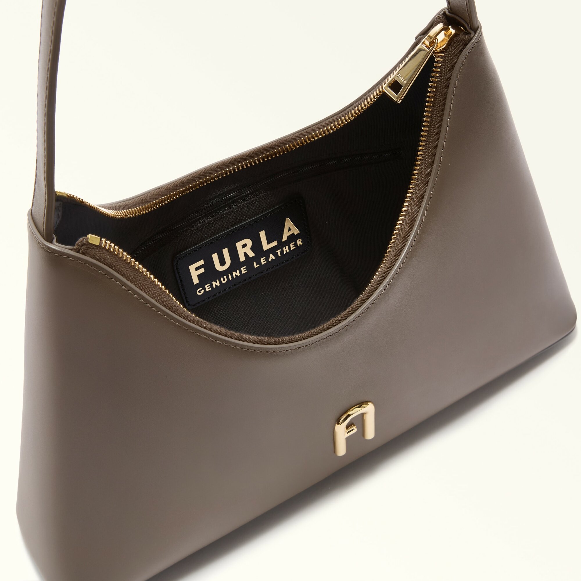 Сумка FURLA FURLA DIAMANTE S SHOULDER BAG, фактура гладкая, серый — фото 1