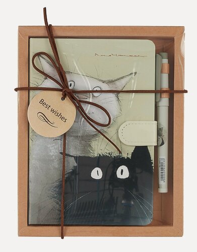 Изображение товара Набор канцелярский "Коты. Ты моя любовь" книга для записей, ручка шариковая, инд. уп.