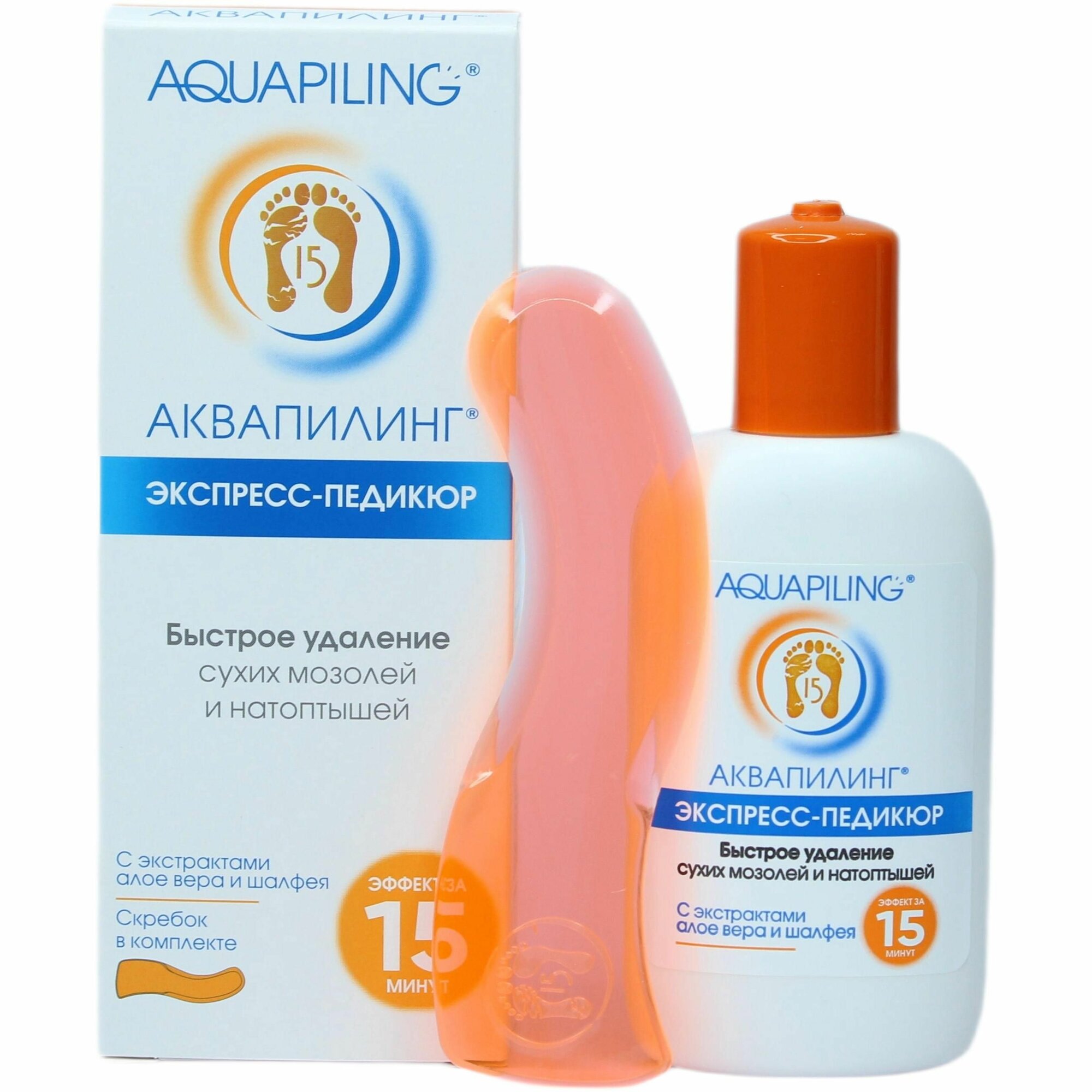 Лосьон для ухода за кожей ног Аквапилинг Экспресс-педикюр 150 мл + скребок — фото 1