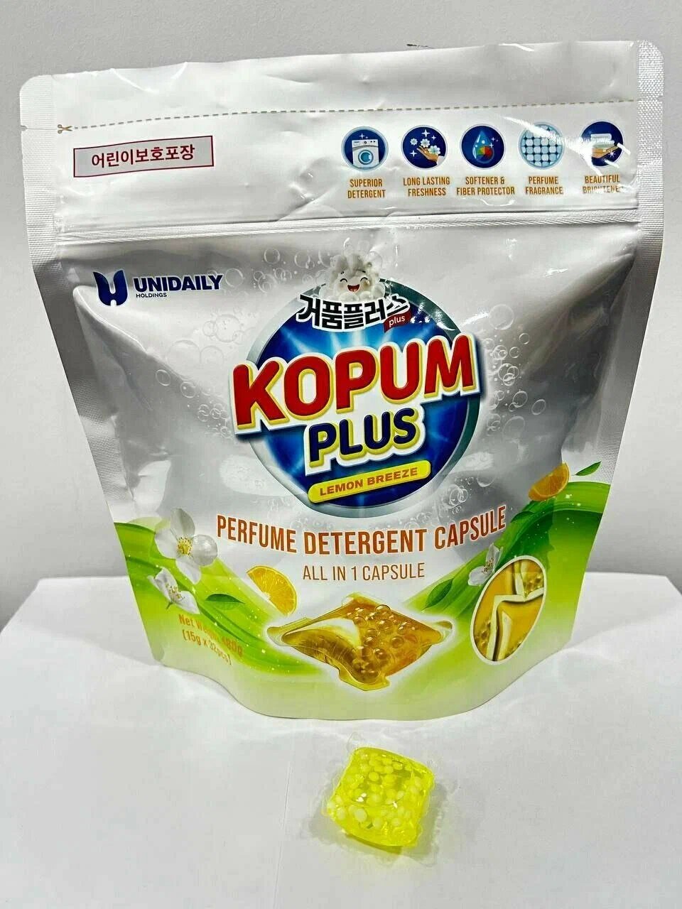Капсулы для стирки Kopum Plus, автомат, ароматизированные, Корея, 32шт