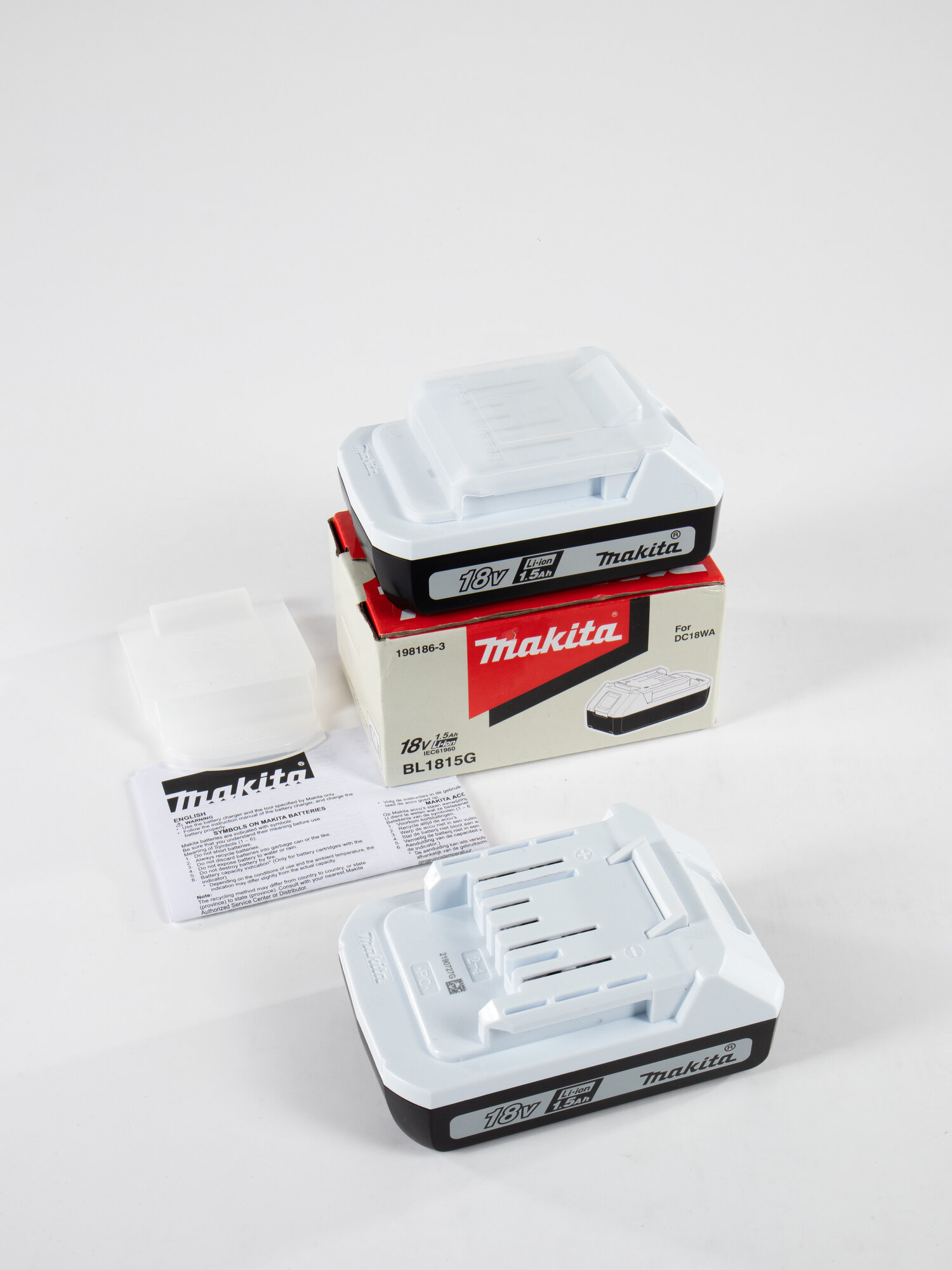 Набор аккумуляторов BL1815G LiIon 18В 1.5Ач влагозащитный слайдер 2шт