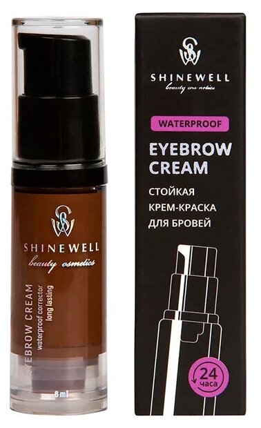 Shinewell Стойкая крем краска для бровей Eyebrow Cream