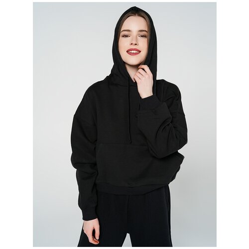 фото Толстовка с капюшоном твое 77489 размер m, черный, women