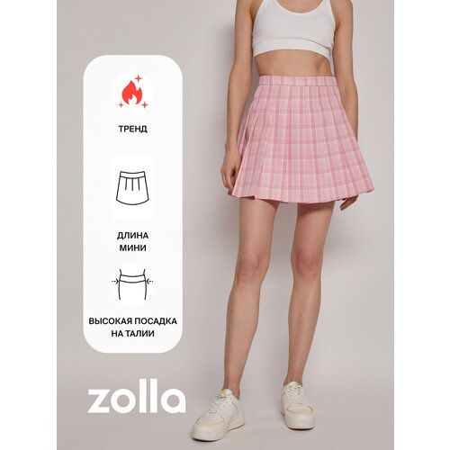 фото Теннисная юбка в складку, цвет розовый, размер m zolla