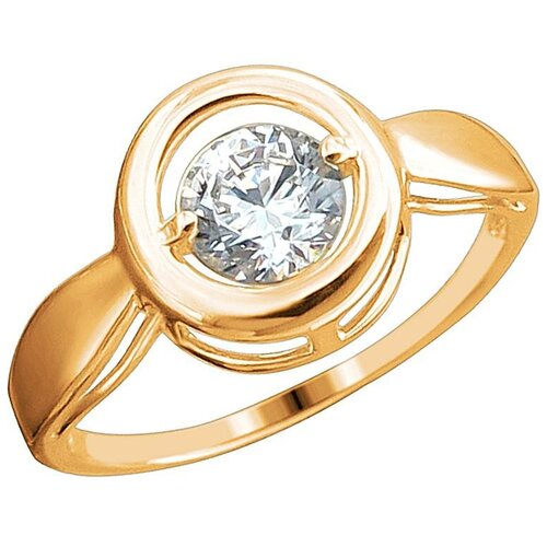 фото Эстет кольцо с 1 фианитом из красного золота 01к1112989, размер 18.5