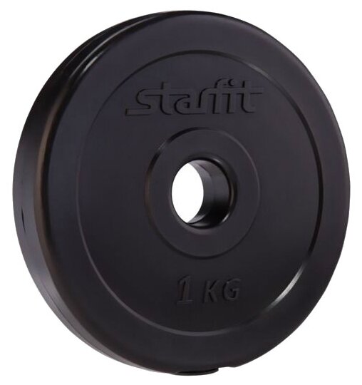 Диск пластиковый STARFIT BB-203 1 кг, d=26 мм, черный 1/20;