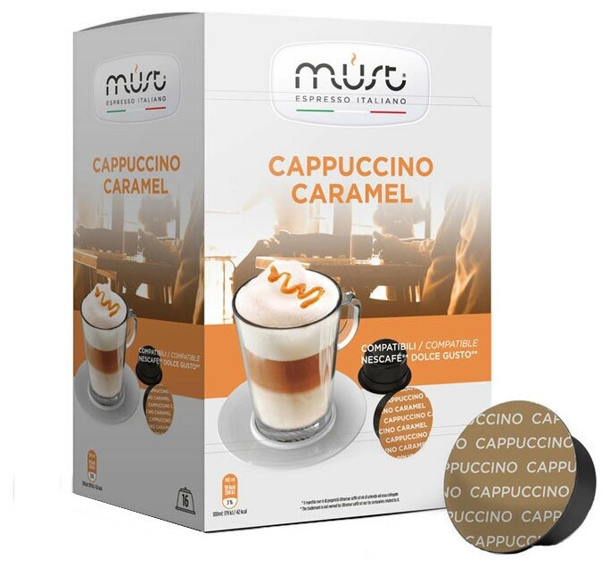 Кофе в капсулах MUST Cappucino Caramel, стандарта Dolce Gusto, 16шт - фотография № 1