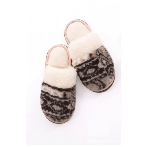 Тапочки Wool Lamb, размер 40-41, белый, коричневый