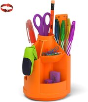 Набор настольный 13 предметов Mini Desk Neon Solid вращающийся оранжевый ERICH KRAUSE 53229