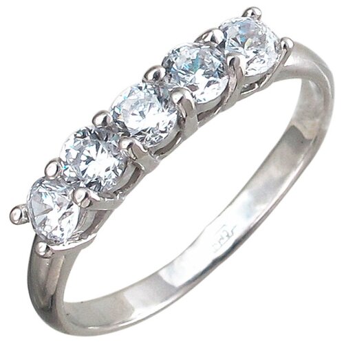 фото Эстет кольцо с 5 фианитами из серебра 01к155186, размер 16.5