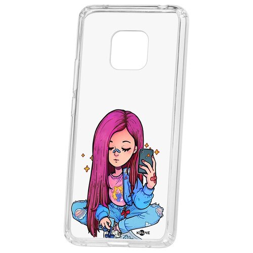 фото Чехол на huawei mate 20 pro kruche print pink hair кruче