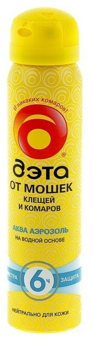 Аэрозоль Дэта Аква от комаров, мошек и клещей на водной основе 100 мл Химик ОАО - фото №1