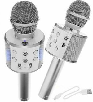 Мобильный караоке - микрофон WS - 858 (Серебристый)