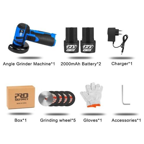 Аккумуляторная УШМ PROSTORMER 12В 2Ач PSBG1201 PTET09102A 695000₽