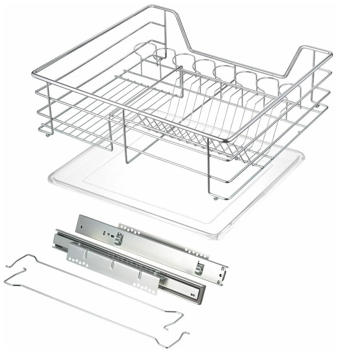 Корзина-сушилка без крепления фасада + направляющие с доводчиком, в модуль 600 мм