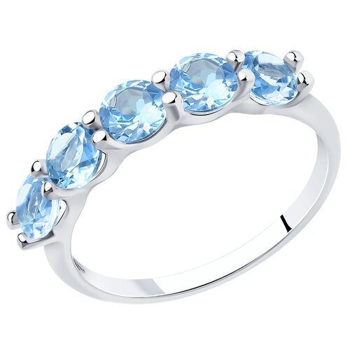 Кольцо Diamant, серебро, 925 проба, родирование, размер 18.5 широкое ювелирное кольцо из серебра 925 пробы с топазами yr00896 ko bt 001 bj 18