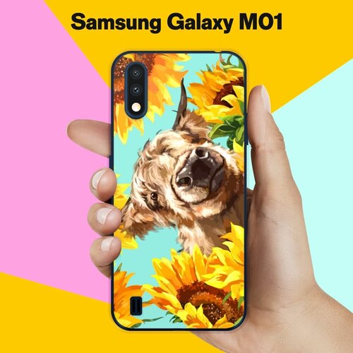 Силиконовый чехол на Samsung Galaxy M01 Бык / для Самсунг Галакси М01 противоударный силиконовый чехол котенок в желтом облаке на samsung galaxy m01 самсунг галакси м01