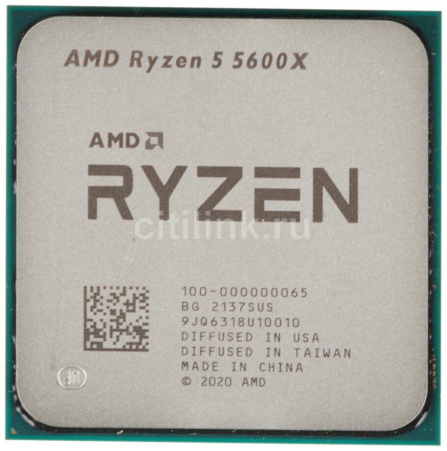 Процессор AMD Ryzen 5 5600X (Soc-AM4/3.7/4.6GHz/3+32Mb/65W/Tray) (100-000000065)