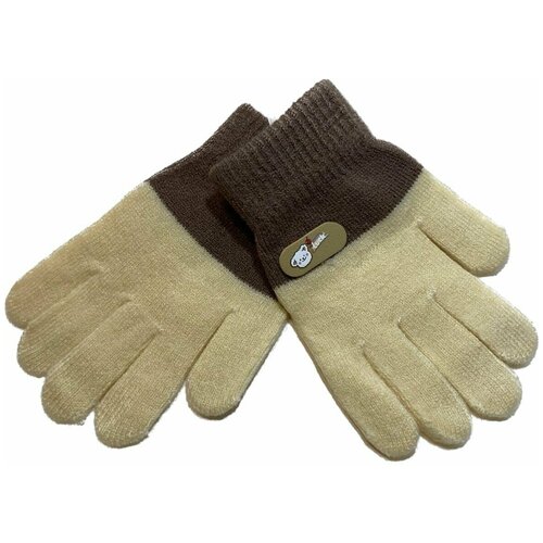 фото Перчатки детские, коричневый-бежевый нет бренда