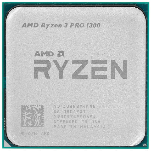 Процессор AMD Ryzen 3 PRO 1300 AM4, 4 x 3500 МГц, L2 - 2 МБ, L3 - 8 МБ, 2хDDR4-2667 МГц, TDP 65 Вт OEM