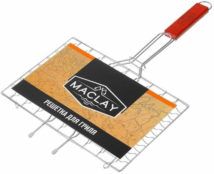 Решетка-гриль универсальная Maclay. нержавеющая сталь. размер 50 х 34 см. рабочая поверхность 34 х 23 см - фотография № 3