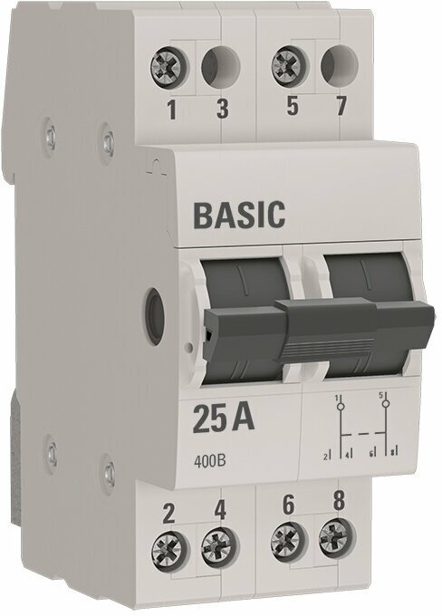 Переключатель трехпозиционный 2P 25А Basic (tps-2-25) EKF