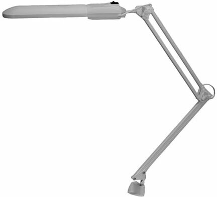 Настольная лампа светильник Дельта на струбцине, люминесцентная, цоколь 2G7, 11 Вт, серый