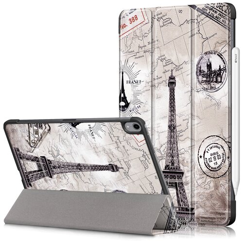 фото Чехол-обложка футляр mypads для ipad air 4 (2020) 10.9 тонкий с магнитной застежкой необычный с красивым рисунком тематика париж