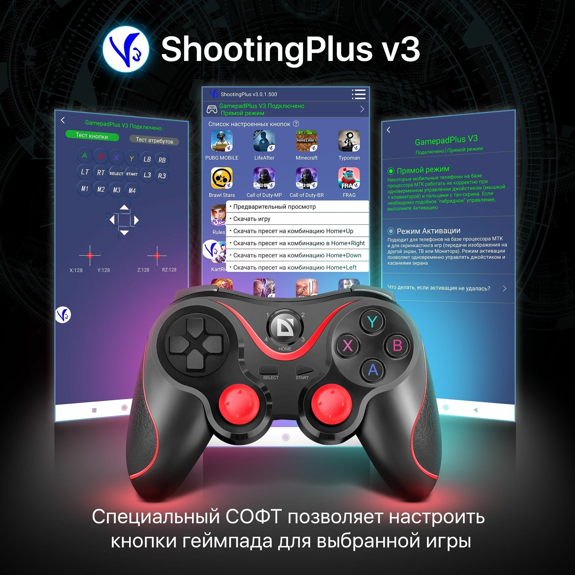 Беспроводной геймпад для Android Gaming контроллер, проводной джойстик для ПК, PS3, Windows, IOS, TV