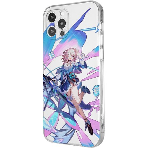 Силиконовый чехол с защитой камеры Mcover для Apple iPhone 12 Pro Honkai Impact, Март 7