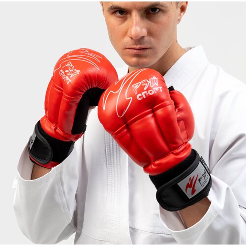 Перчатки для Рукопашного боя Рэй-спорт Fight-1 иск. кожа (Красный, 12M) перчатки для рукопашного боя рэй спорт fight 1 иск кожа красный 6xs