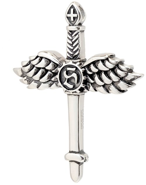 Подвеска CARRAJI Крест с крыльями, серебряный