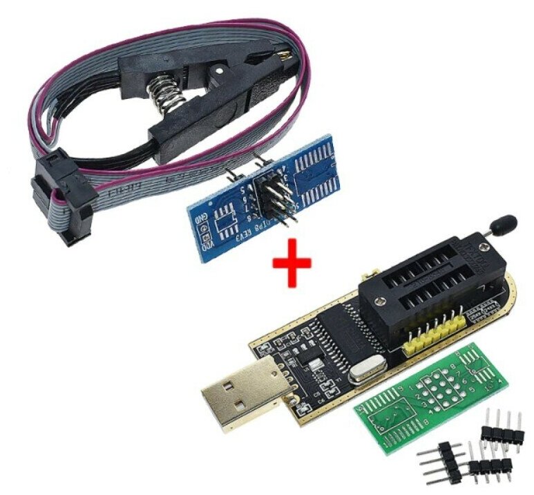 Программатор CH341A USB для 24./25. микросхем с прищепкой