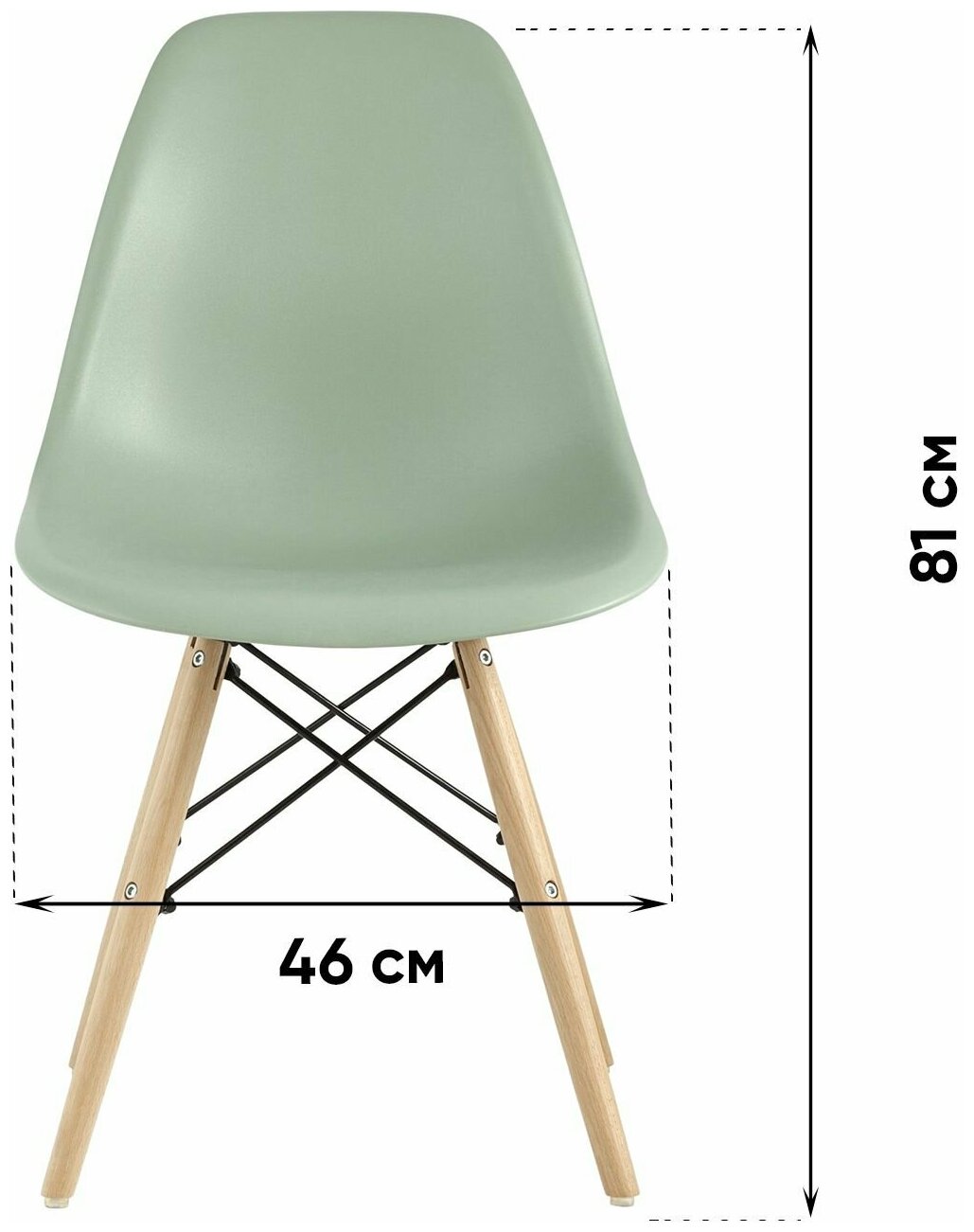 Комплект стульев STOOL GROUP Стул для кухни DSW Style V стул, массив дерева/металл, 4 шт., цвет: белый